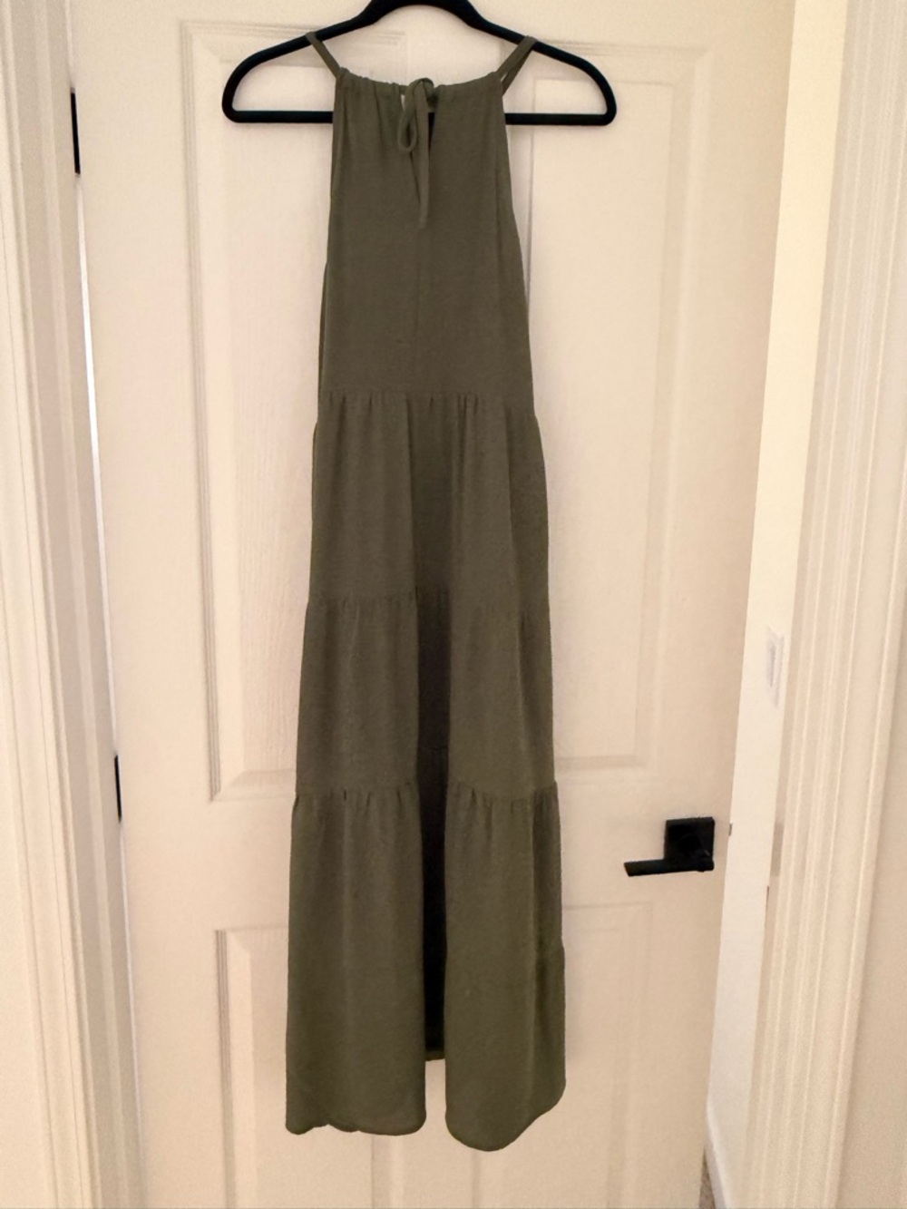 MSK Olive Green Tiered Maxi Dress - Picture 6 of 7